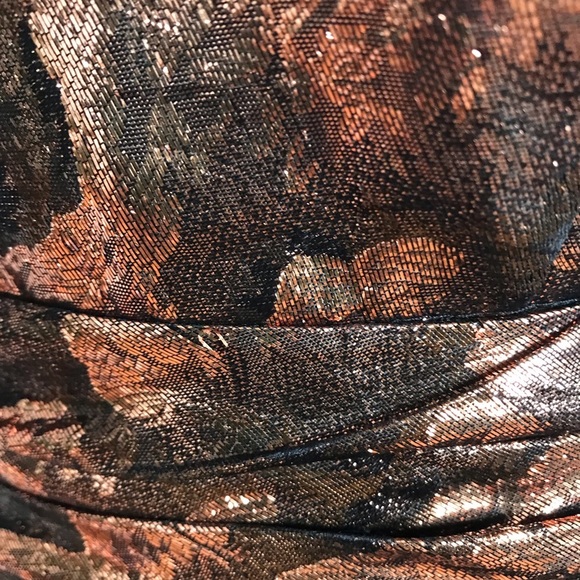 Vintage Silk Stephan Caras Black & Metallic Designer Gown Size 14 - Picture 7 of 10